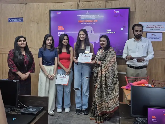 Certificate winners lined up alongside faculty