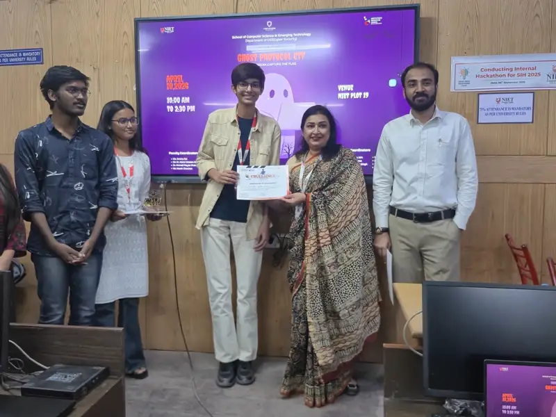 Certificate presentation at the closing ceremony