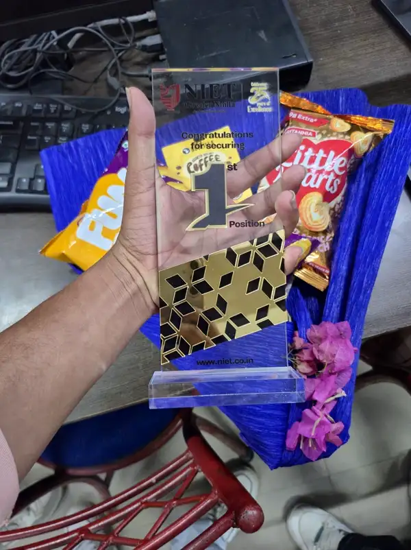 Close-up of the prize hamper